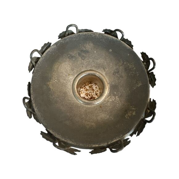 Vintage Spiral Grapevine Silver Tone Candle Holder - Picture 4 of 7